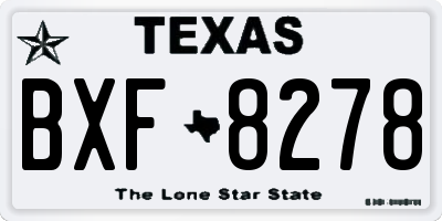 TX license plate BXF8278