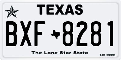 TX license plate BXF8281