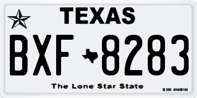 TX license plate BXF8283