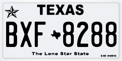 TX license plate BXF8288