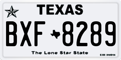 TX license plate BXF8289
