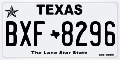 TX license plate BXF8296