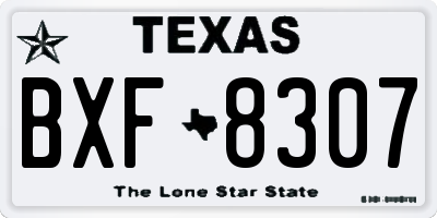 TX license plate BXF8307