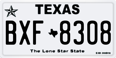 TX license plate BXF8308