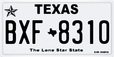 TX license plate BXF8310