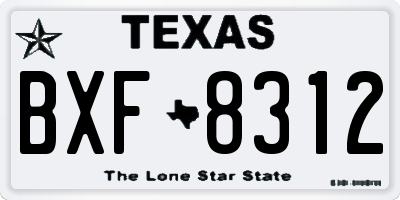 TX license plate BXF8312