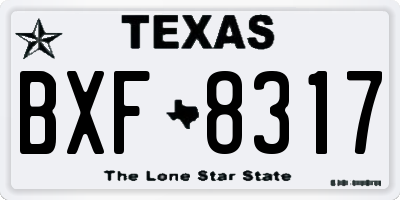 TX license plate BXF8317