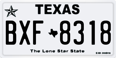 TX license plate BXF8318