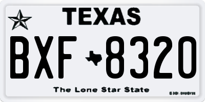 TX license plate BXF8320