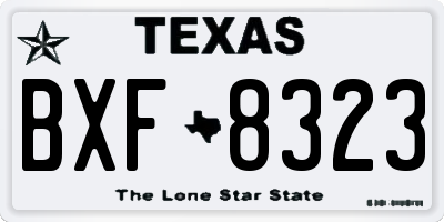 TX license plate BXF8323