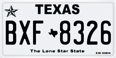 TX license plate BXF8326