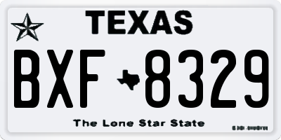 TX license plate BXF8329