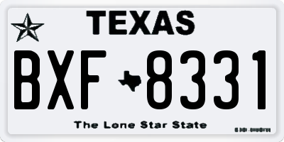 TX license plate BXF8331