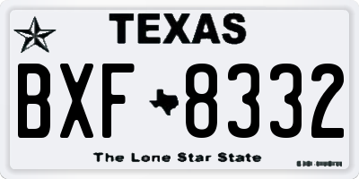 TX license plate BXF8332