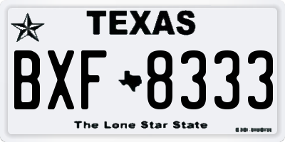TX license plate BXF8333