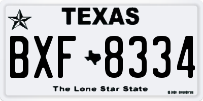 TX license plate BXF8334