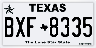 TX license plate BXF8335