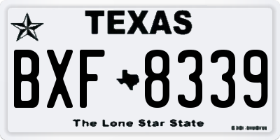 TX license plate BXF8339