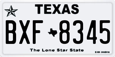 TX license plate BXF8345