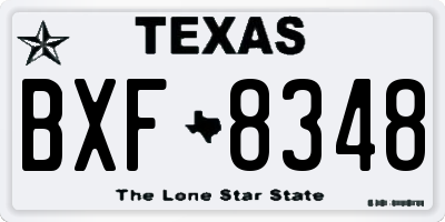 TX license plate BXF8348