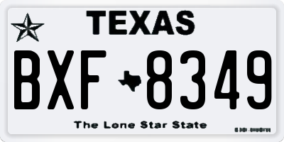 TX license plate BXF8349