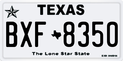 TX license plate BXF8350