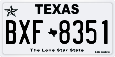 TX license plate BXF8351