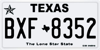 TX license plate BXF8352
