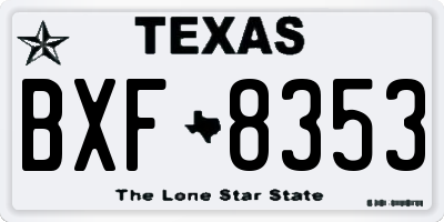 TX license plate BXF8353