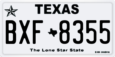 TX license plate BXF8355