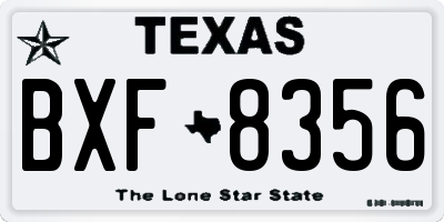 TX license plate BXF8356