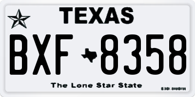 TX license plate BXF8358
