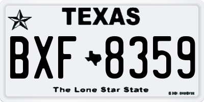 TX license plate BXF8359