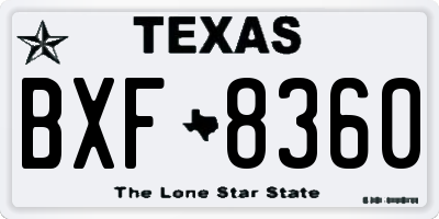 TX license plate BXF8360