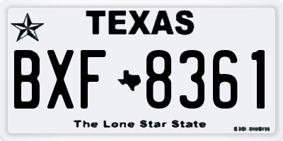 TX license plate BXF8361
