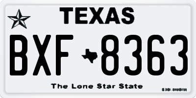 TX license plate BXF8363