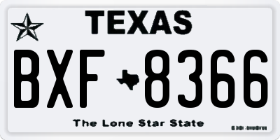 TX license plate BXF8366