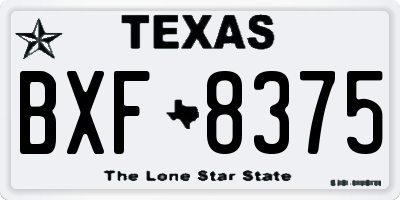 TX license plate BXF8375
