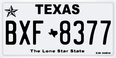 TX license plate BXF8377