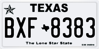 TX license plate BXF8383