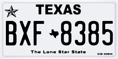 TX license plate BXF8385