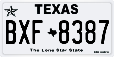 TX license plate BXF8387