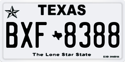 TX license plate BXF8388