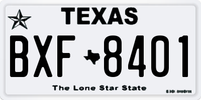 TX license plate BXF8401