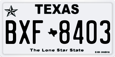 TX license plate BXF8403