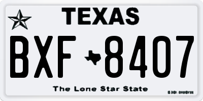 TX license plate BXF8407