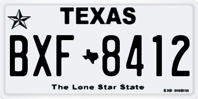 TX license plate BXF8412