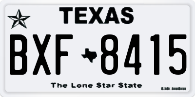 TX license plate BXF8415