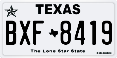 TX license plate BXF8419