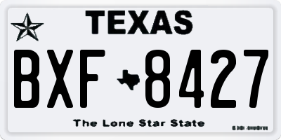 TX license plate BXF8427